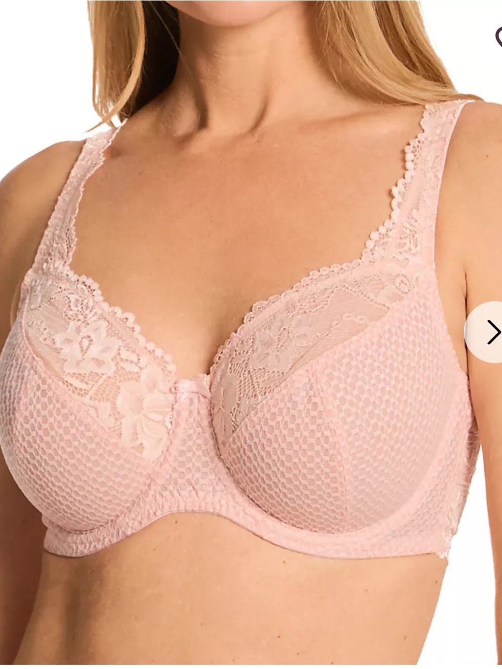 NWT Fit Fully Yours Serena lace bra light pink 32F - Picture 3 of 8